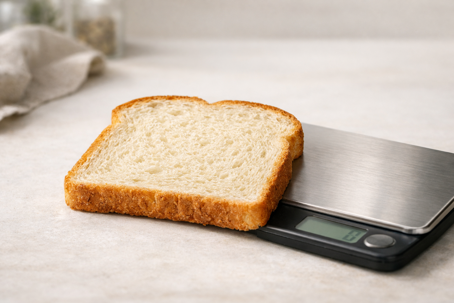 Сколько весит ломтик хлеба?