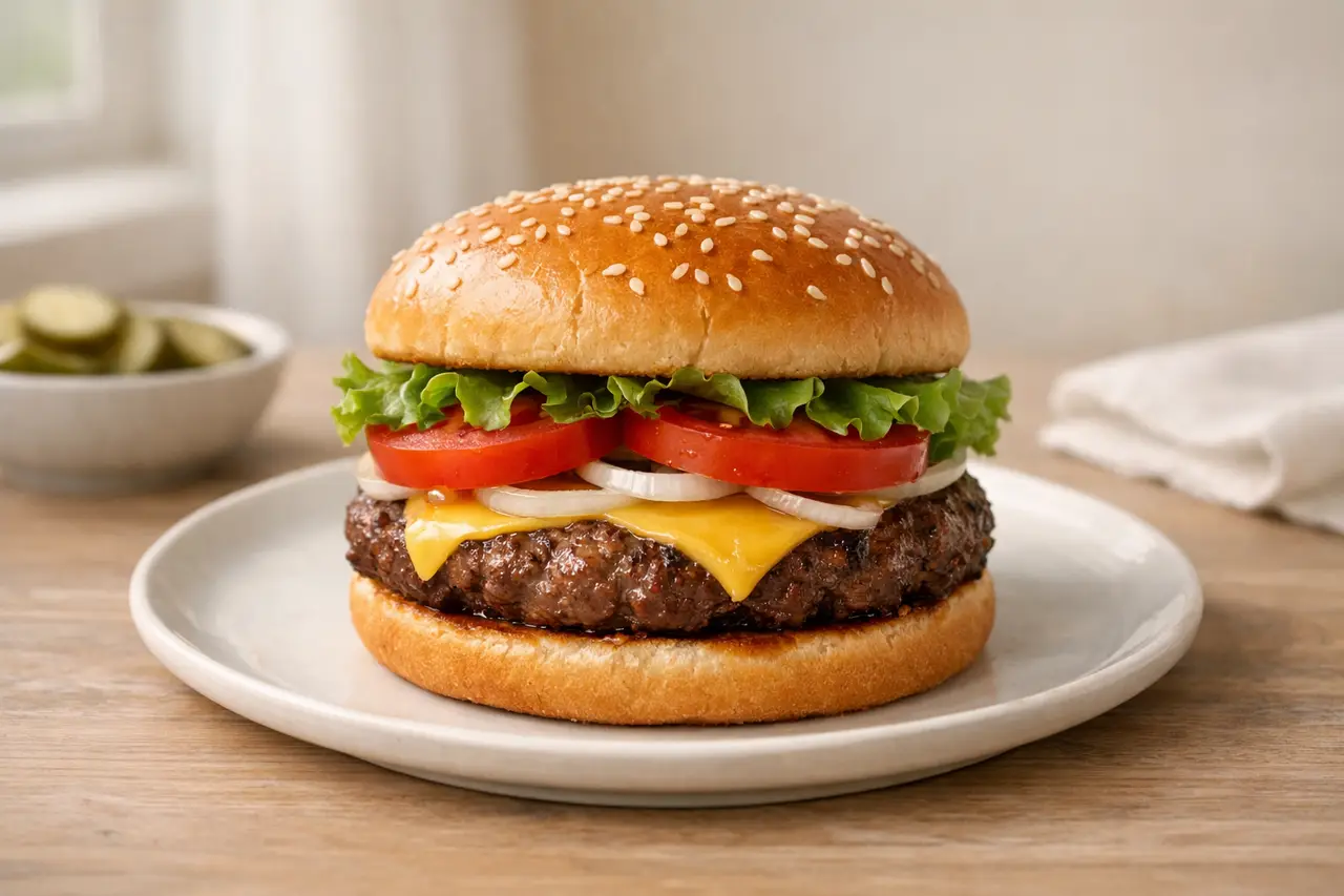 Сколько весит гамбургер?