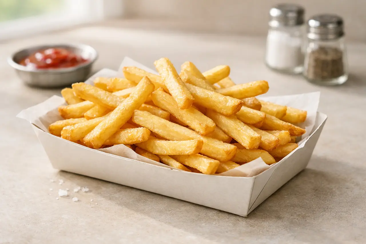 Сколько весит порция картофеля фри?