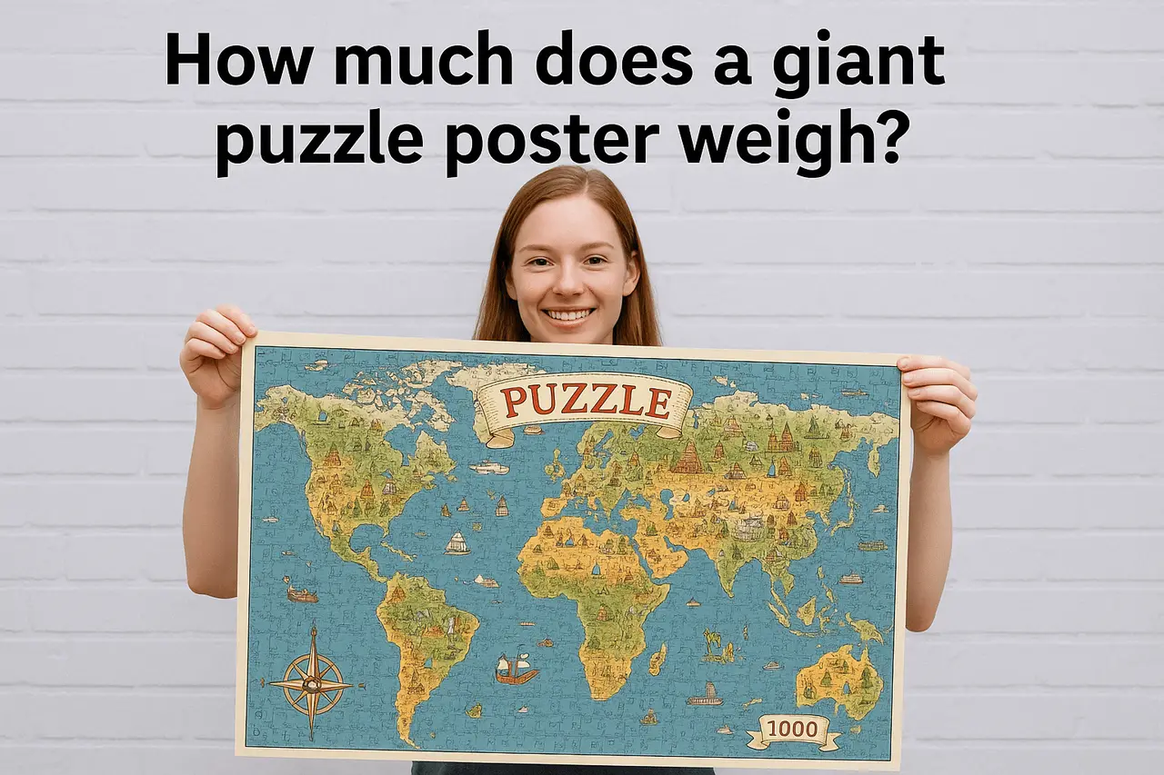 Wie viel wiegt ein riesiges Puzzle-Poster?