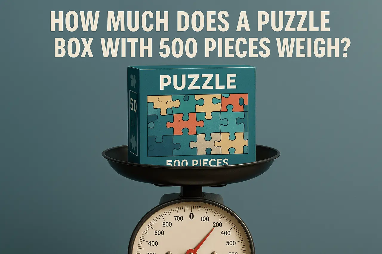 Wie viel wiegt eine Puzzlebox mit 500 Teilen?