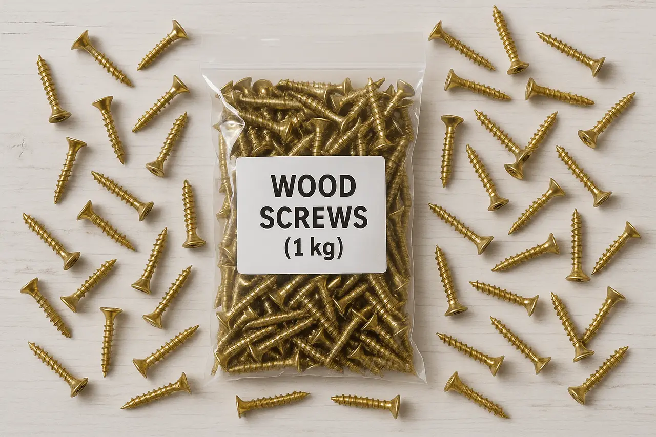 Сколько весит шуруп по дереву (1 кг)?