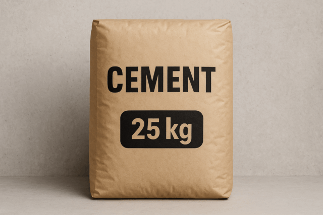 Wie viel wiegt ein 25 kg schwerer Zementsack?