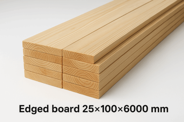 Besäumtes Brett 25×100×6000 mm