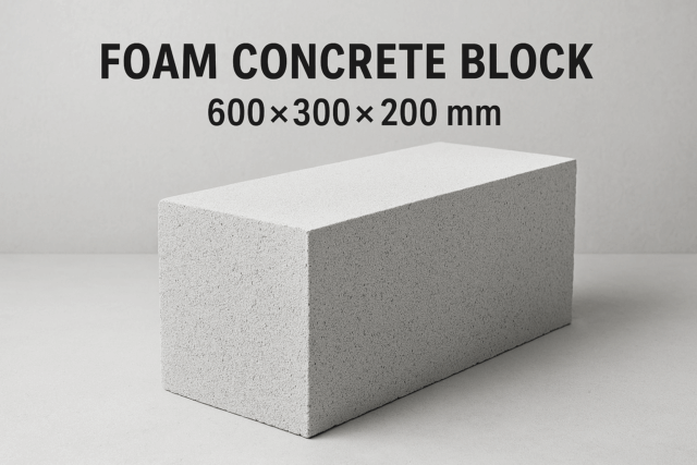 How Much Does a Foam Concrete Block 600×300×200 mm Weigh?