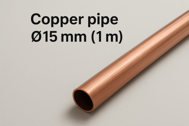 Quanto pesa um tubo de cobre de Ø15 mm (1 m)?