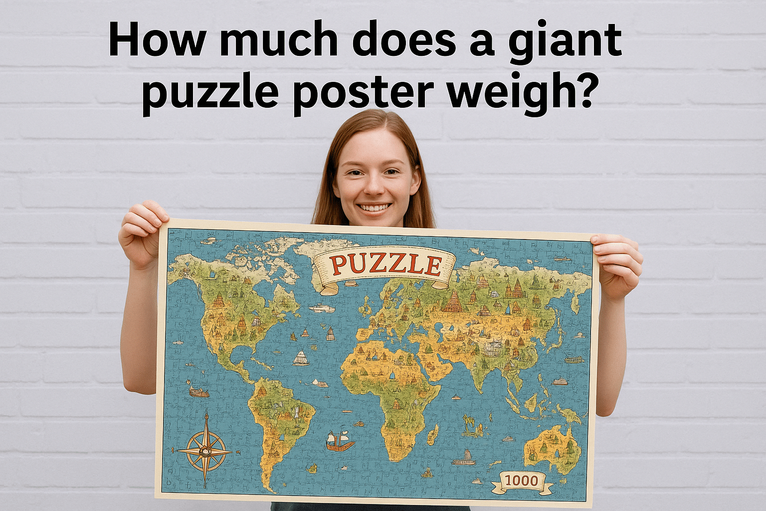 Wie viel wiegt ein riesiges Puzzle-Poster?