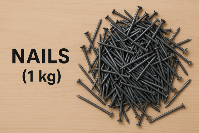 How Much Does a Nails (1 kg) Weigh?