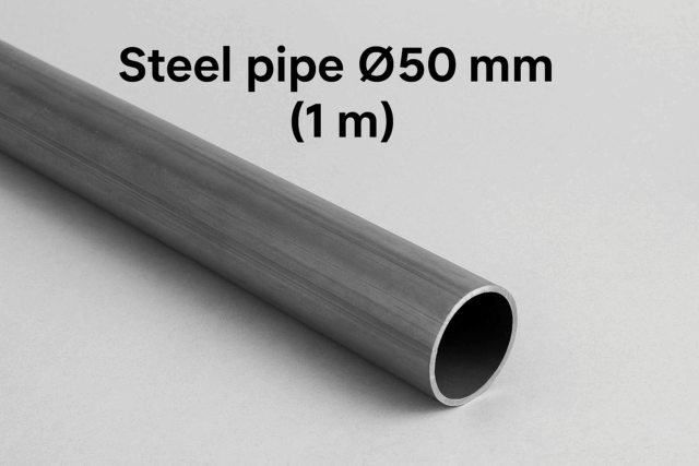 Quanto pesa um tubo de aço de Ø50 mm (1 m)?