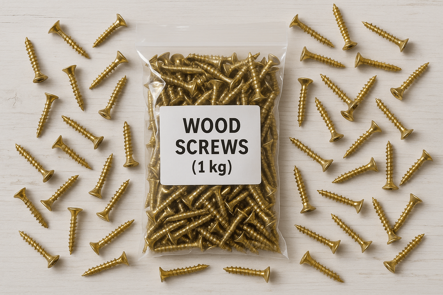 Wie viel wiegt eine Holzschraube (1 kg)?