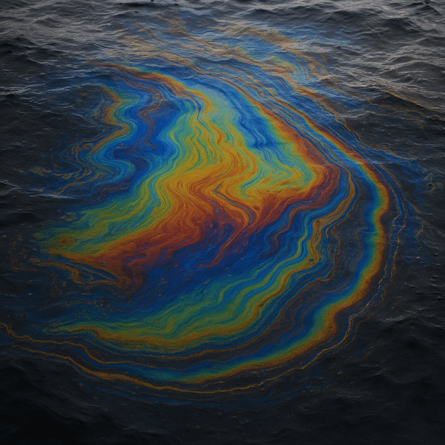 How Much Does an Oil Slick on Water Weigh?