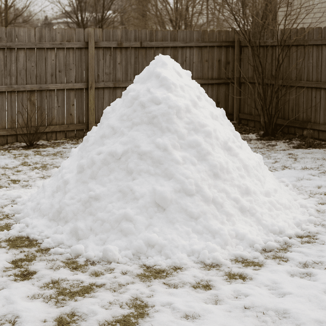 Wie viel wiegt der in einem Garten gesammelte Schnee?